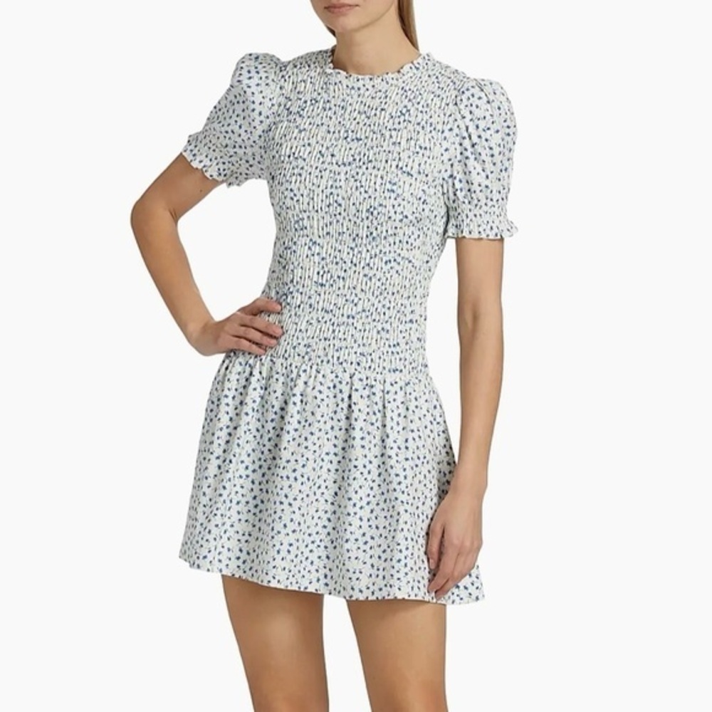 Reformation Leannah Floral Smocked Minidress in Hanna Size 2